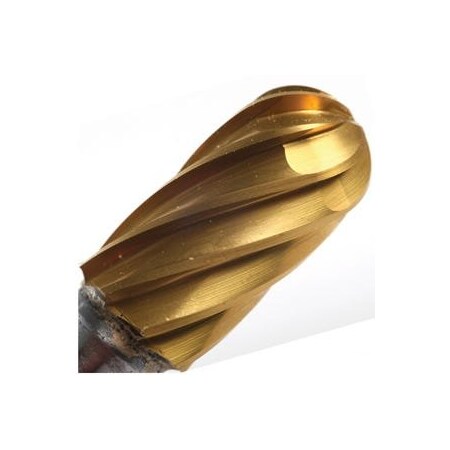 Champion Cutting Tool Cylinder Radius End Carbide Bur for Contouring Uncoated, 3/8in Cutting Dia., 5/8in LOC CHA USE3NF